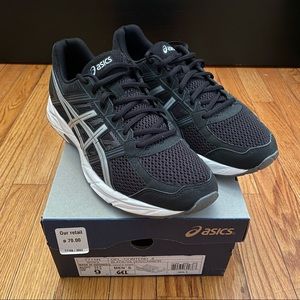 ASICS Gel-Contend 4, Black/Silver/Carbon, Men’s Size 9, Ortholite Insole, Clean!